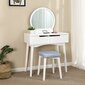 Kosmetinis staliukas su kėdute Songmics 128 cm, baltas kaina ir informacija | Kosmetiniai staliukai | pigu.lt