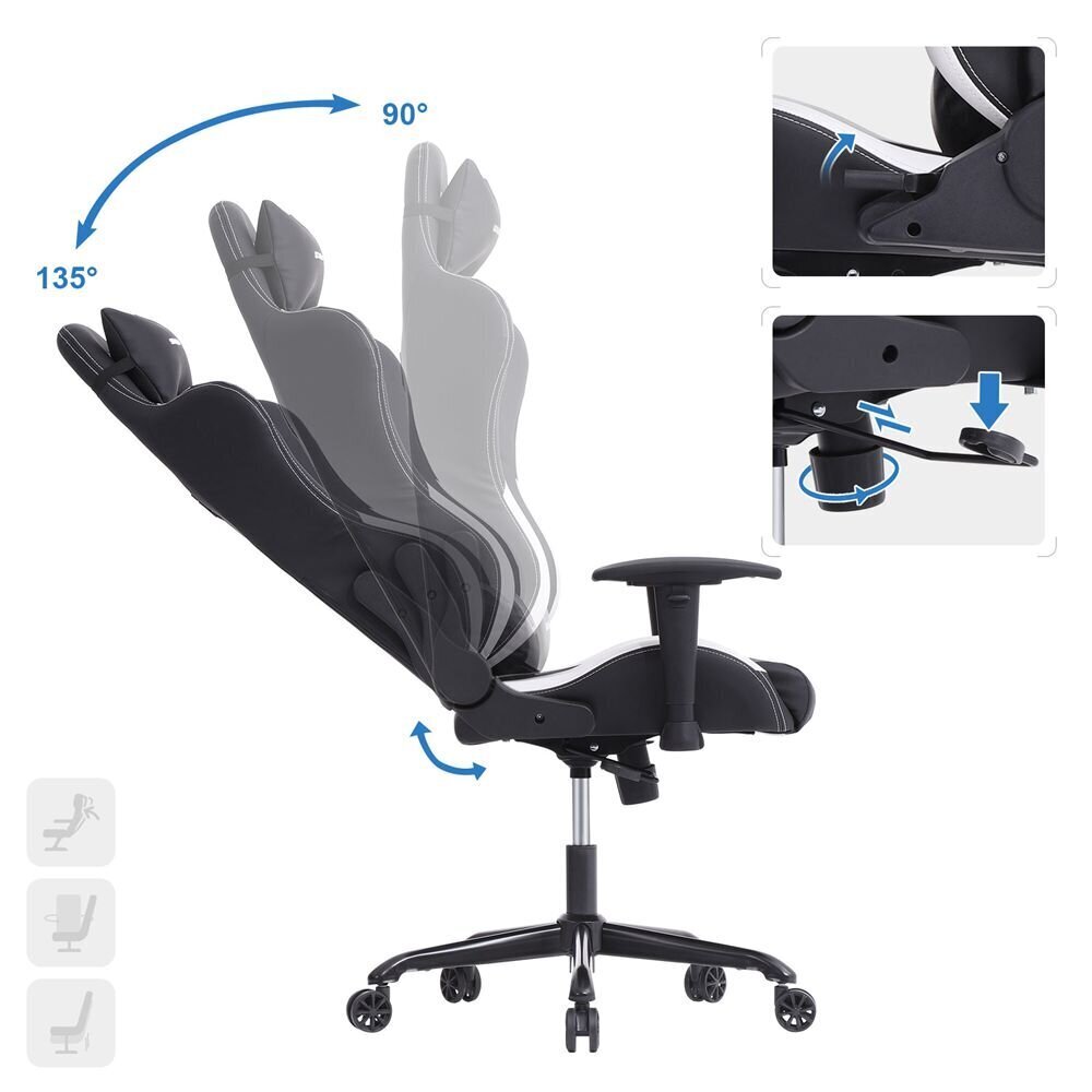 Žaidimų kėdė Songmics 53 cm, juoda kaina ir informacija | Biuro kėdės | pigu.lt