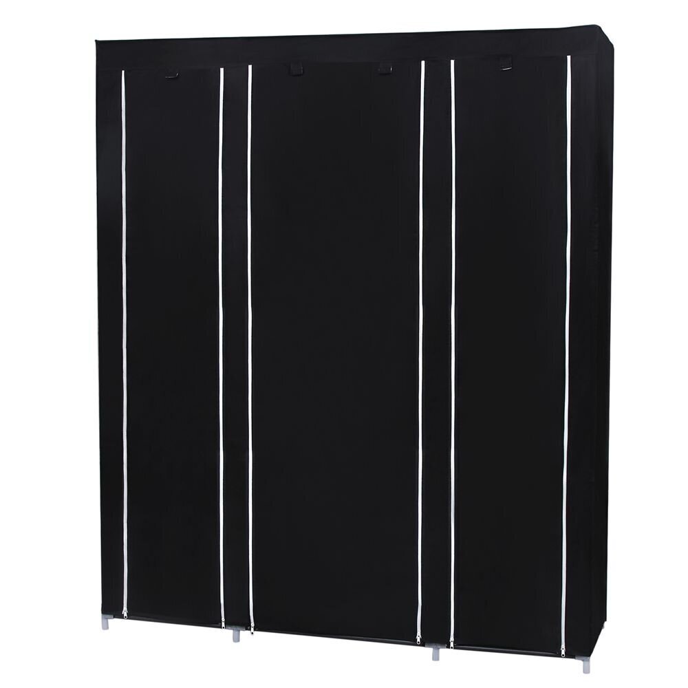 Tekstilinė drabužių spinta Songmics 180 cm, juoda kaina ir informacija | Spintos | pigu.lt