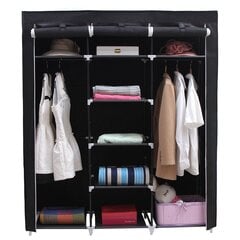 Текстильный шкаф для одежды Songmics 175x150 см, черный цена и информация | Шкафы | pigu.lt