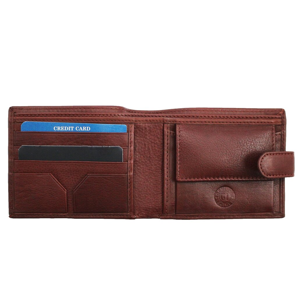 Piniginė Genuine Leather 448BRN цена и информация | Vyriškos piniginės, kortelių dėklai | pigu.lt