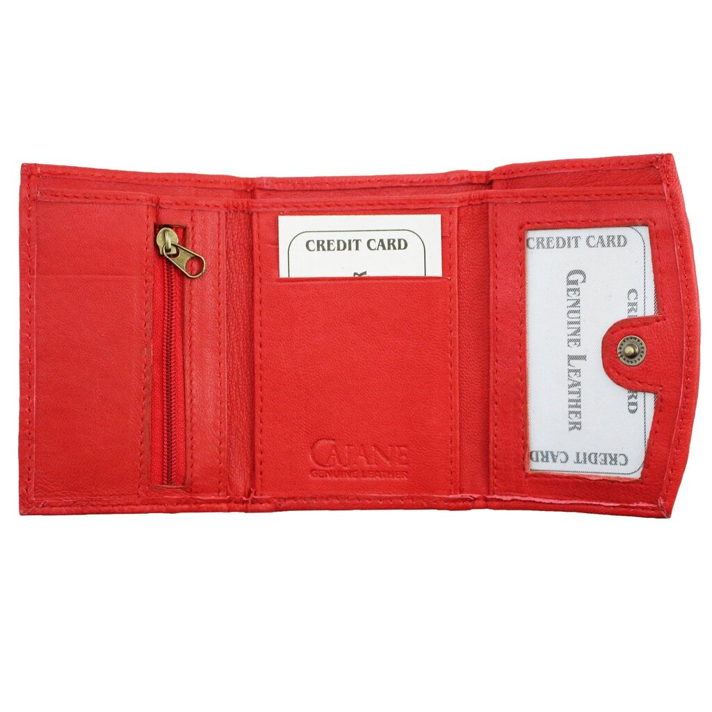 Piniginė Genuine Leather 057REDSMALL цена и информация | Piniginės, kortelių dėklai moterims | pigu.lt