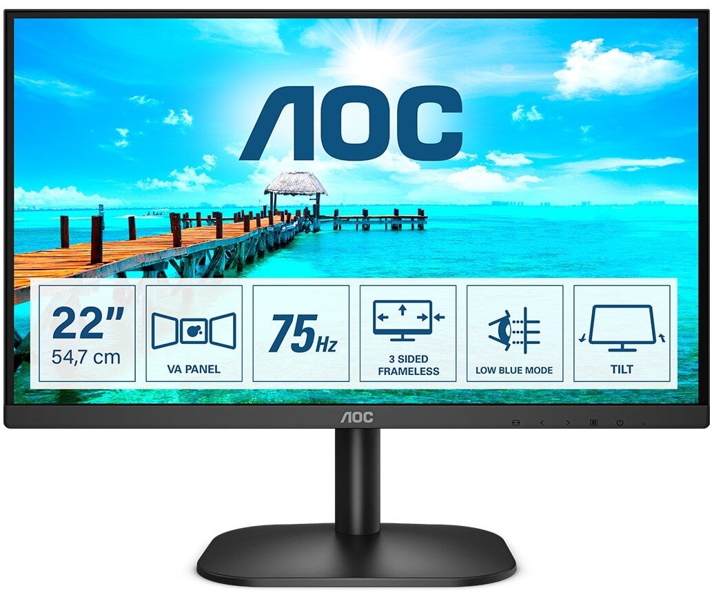 AOC 22B2H kaina ir informacija | Monitoriai | pigu.lt