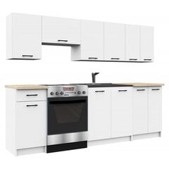 Virtuvinis spintelių komplektas NORE Olivia 2.4, baltas kaina ir informacija | Virtuvės baldų komplektai | pigu.lt