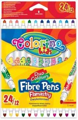 Фломастеры Colorino, двусторонние, 24 цвета цена и информация | Принадлежности для рисования, лепки | pigu.lt