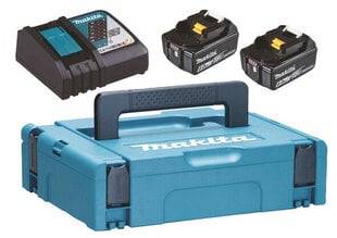 Комплект Makita 18В, 2XBL1840, DC18RC, Makpac 198116-4 цена и информация | Шуруповерты, дрели | pigu.lt