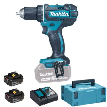 Аккумуляторная дрель-шуруповерт Makita DDF482RTJ 18В, 36/62NM, 2X5Aч цена и информация | Шуруповерты, дрели | pigu.lt