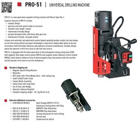 Magnetinės gręžimo staklės PRO 51 /230V Promotech kaina ir informacija | Suktuvai, gręžtuvai | pigu.lt