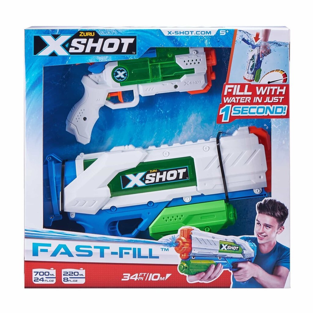Žaislinių vandens šautuvų rinkinys X-Shot Epic Fast-Fill ir Micro Fast-Fill, 56222 kaina ir informacija | Vandens, smėlio ir paplūdimio žaislai | pigu.lt