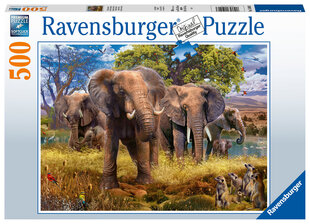 Dėlionė Ravensburger Dramblių šeima, 500 d., 15040 kaina ir informacija | Dėlionės (puzzle) | pigu.lt