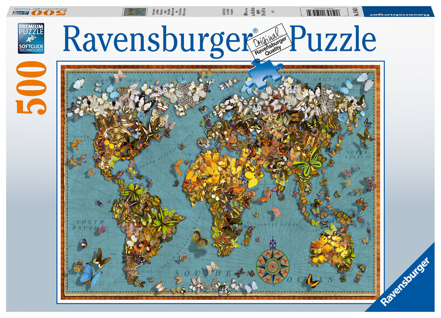 Dėlionė Ravensburger Drugelių pasaulis, 500 d., 15043 kaina ir informacija | Dėlionės (puzzle) | pigu.lt