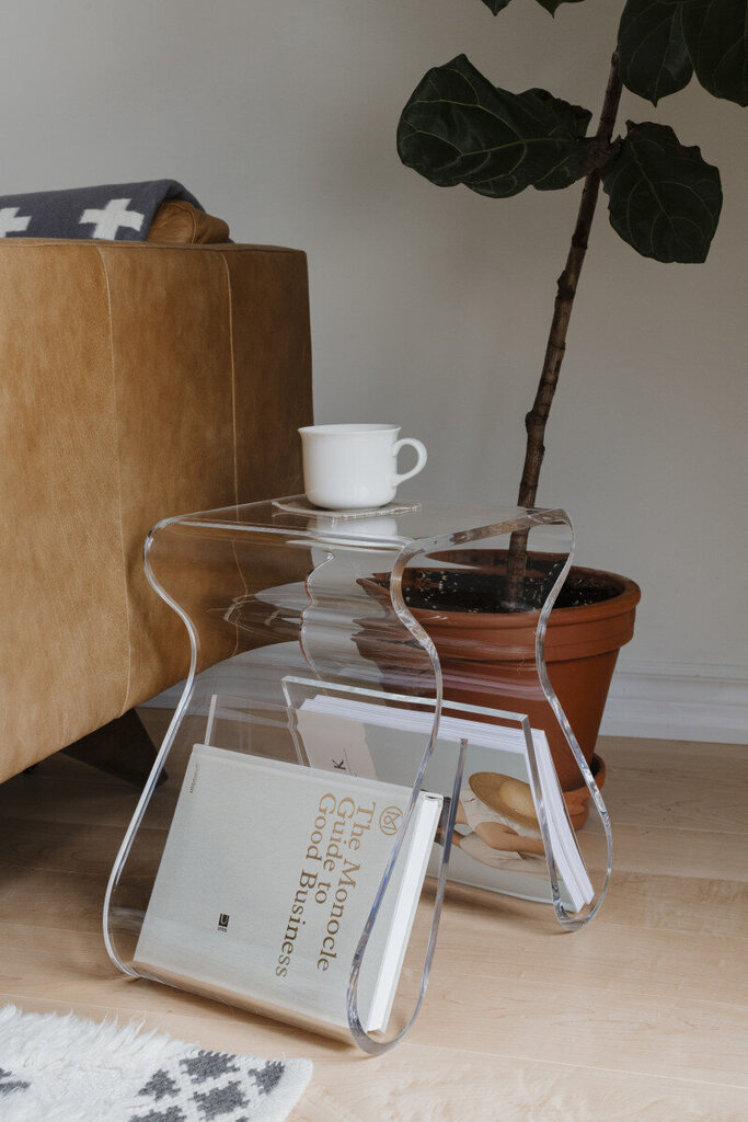 Kavos staliukas Umbra Magino, 43x42 cm, skaidrus kaina ir informacija | Kavos staliukai | pigu.lt