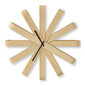 Medinis sieninis laikrodis Ribbon, 51x51x10 cm kaina ir informacija | Originalūs laikrodžiai | pigu.lt