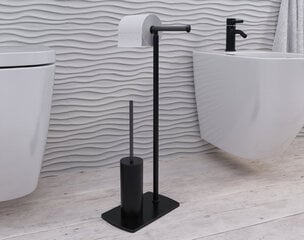 GEDY Florida tualetinio popierius ir tualetinio šepečio laikiklis, juodas kaina ir informacija | Vonios kambario aksesuarai | pigu.lt