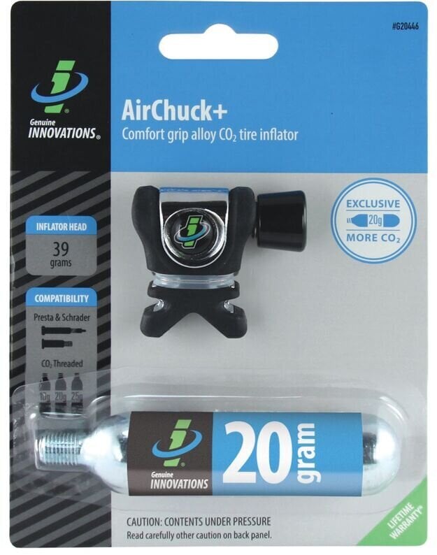 Airchuck plius padangų pripūtimo antgalis su 20 g kasete, sidabrinės spalvos kaina ir informacija | Pompos dviračiams | pigu.lt
