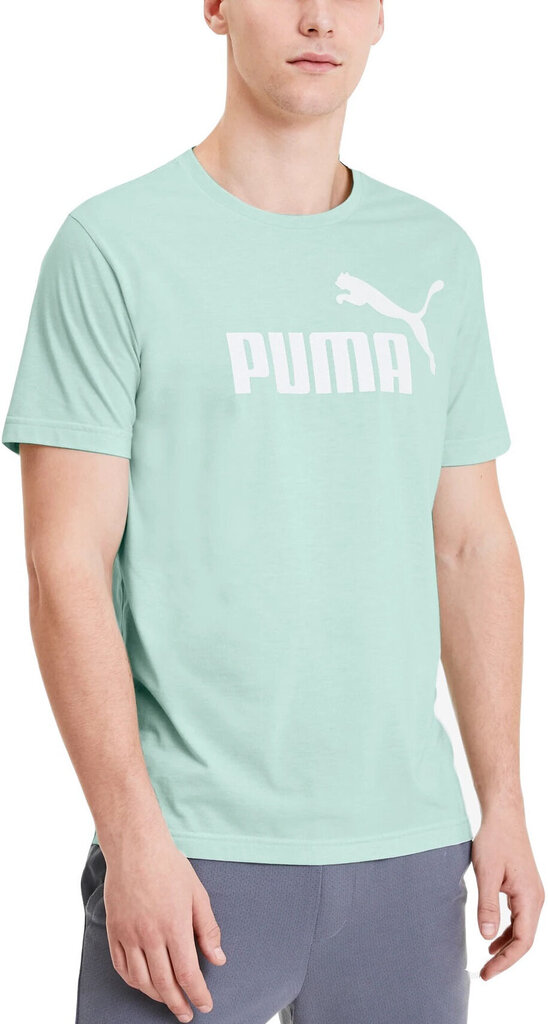 Marškinėliai Puma Ess + Heather Tee Mist Green цена и информация | Vyriški marškinėliai | pigu.lt