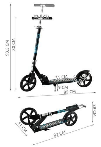 Dviratis paspirtukas, Scooter, juodas kaina ir informacija | Paspirtukai | pigu.lt