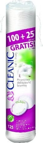 Vatos diskeliai Cleanic Pure Effect, 125 vnt. kaina ir informacija | Vatos gaminiai, drėgnos servetėlės | pigu.lt