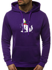 Violetinės spalvos vyriškas džemperis su gobtuvu "Vilkas" цена и информация | Мужские толстовки | pigu.lt