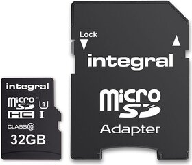 Integral 32GB microSDHC/XC 90MB/s Class 10 цена и информация | integral Мобильные телефоны, Фото и Видео | pigu.lt