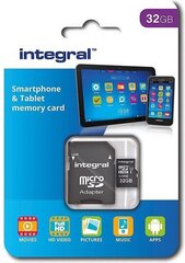 Integral 32GB microSDHC/XC 90MB/s Class 10 цена и информация | integral Мобильные телефоны, Фото и Видео | pigu.lt
