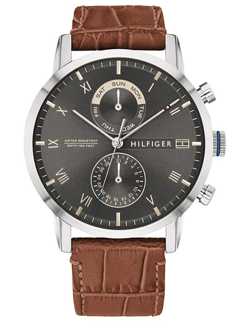 Tommy Hilfiger vyriškas laikrodis Kane 1710398, rudas kaina ir informacija | Vyriški laikrodžiai | pigu.lt