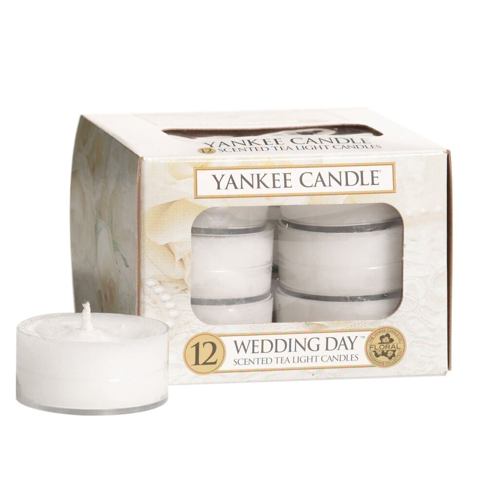 Kvapiosios arbatinės žvakės Yankee Candle Wedding day 9.8 g, 12 vnt. kaina ir informacija | Žvakės, Žvakidės | pigu.lt