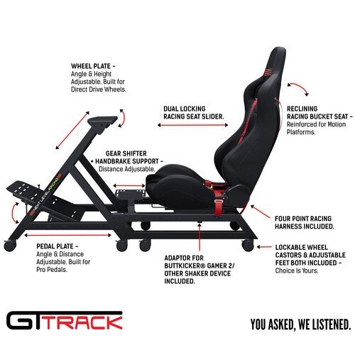 Next Level Racing Racing Cockpit GT Track Cockpit NLR-S009 kaina ir informacija | Žaidimų kompiuterių priedai | pigu.lt