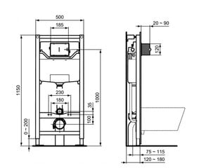 WC rėmas Ideal Standard ProSys kaina ir informacija | Klozetai | pigu.lt