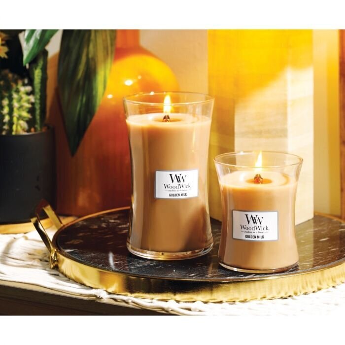 WoodWick kvapioji žvakė Golden Milk, 85 g kaina ir informacija | Žvakės, Žvakidės | pigu.lt