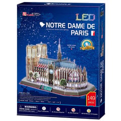 3D пазлы CubicFun Notre Dame De Paris (с LED освещением) 149 деталей цена и информация | Пазлы | pigu.lt