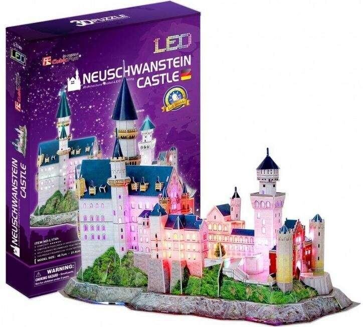 3D dėlionė CubicFun Neuschwanstein Castle (su LED apšvietimu) 128 d. kaina ir informacija | Dėlionės (puzzle) | pigu.lt