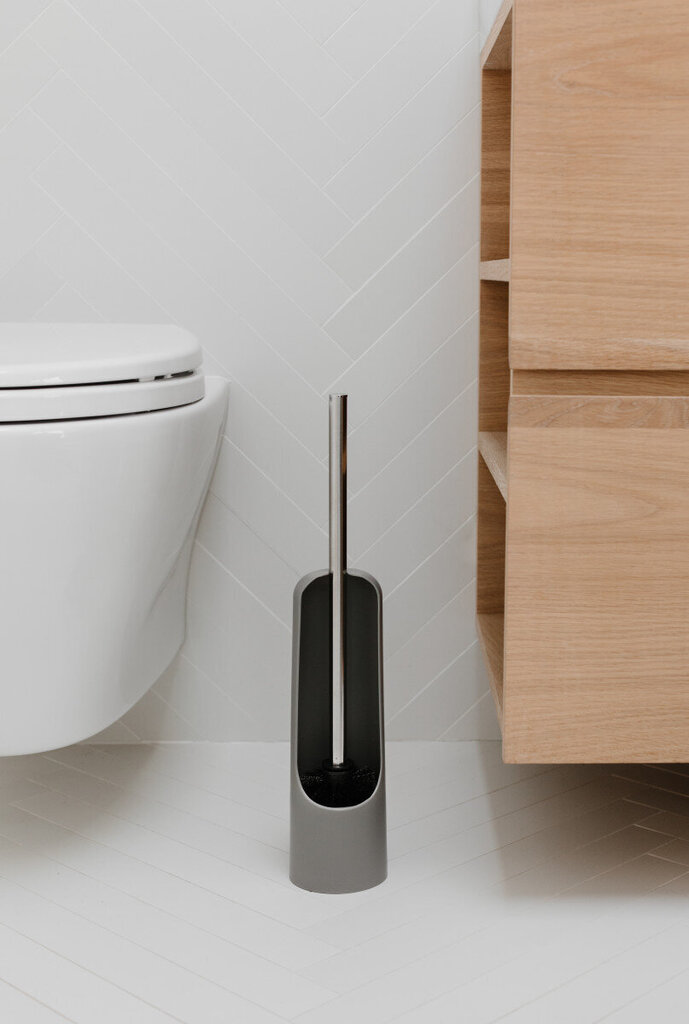 Umbra tualeto šepetys Touch, pilkas kaina ir informacija | Vonios kambario aksesuarai | pigu.lt