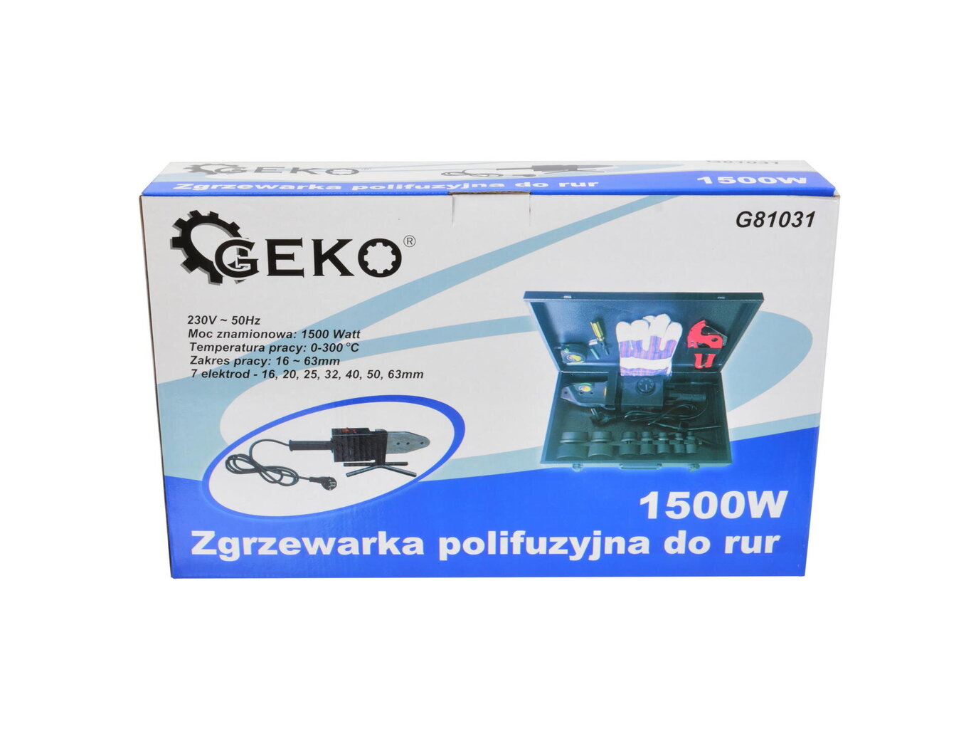 PPR vamzdžių lituoklis Geko 16-63mm (G81031) kaina ir informacija | Suvirinimo aparatai, lituokliai | pigu.lt