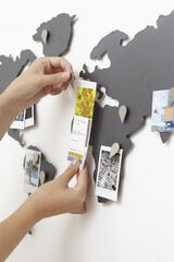 Umbra стальной настенный декор Карта мира, 1x52x33 см, черная цена и информация | Детали интерьера | pigu.lt