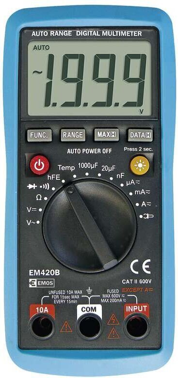  Emos Multimetr cyfrowy EM420B 2-600V (M0420) цена и информация | Mechaniniai įrankiai | pigu.lt