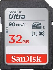 SanDisk Ultra SDHC 32GB kaina ir informacija | Atminties kortelės fotoaparatams, kameroms | pigu.lt