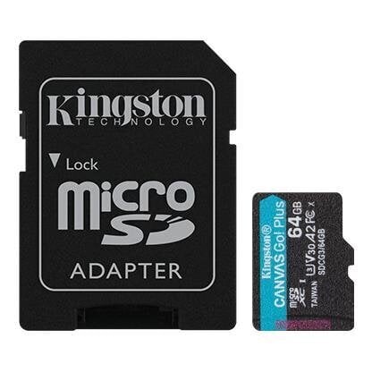 Kingston 64GB Canvas Go Plus 170R kaina ir informacija | Atminties kortelės telefonams | pigu.lt