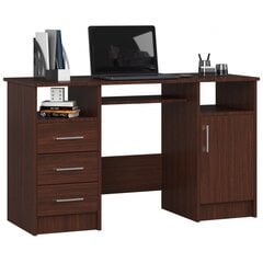 Rašomasis stalas NORE Ana, 124 cm, tamsiai rudos spalvos kaina ir informacija | Kompiuteriniai, rašomieji stalai | pigu.lt