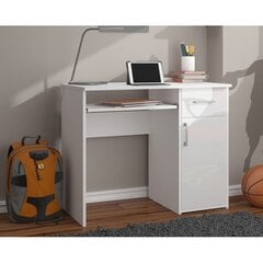 Письменный стол NORE Pin, белый глянцевый цена и информация | Компьютерные, письменные столы | pigu.lt
