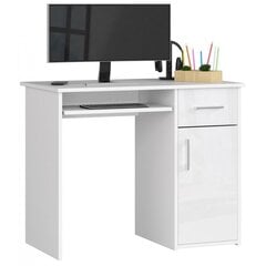 Письменный стол NORE Pin, белый глянцевый цена и информация | Компьютерные, письменные столы | pigu.lt