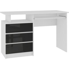 Письменный стол NORE CLP 135, белый/черный цена и информация | Компьютерные, письменные столы | pigu.lt