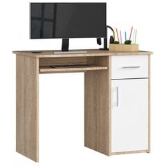 Письменный стол NORE Pin, цвета дуба/белый цена и информация | Компьютерные, письменные столы | pigu.lt