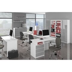 Письменный стол NORE CLP, правый вариант, белый/серый цена и информация | Компьютерные, письменные столы | pigu.lt
