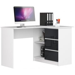 Письменный стол NORE CLP, правый вариант, белый/серый цена и информация | Компьютерные, письменные столы | pigu.lt