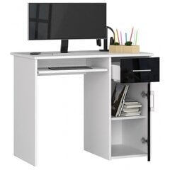 Rašomasis stalas NORE Pin, baltas/juodas kaina ir informacija | Kompiuteriniai, rašomieji stalai | pigu.lt