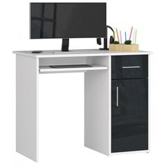 Письменный стол NORE Pin, белый/темно-серый цена и информация | Компьютерные, письменные столы | pigu.lt