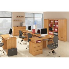 Письменный стол NORE B16, правый вариант, светло-коричневый цена и информация | Компьютерные, письменные столы | pigu.lt