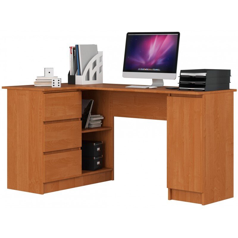 Rašomasis stalas NORE B20, kairinis, šviesiai rudas kaina ir informacija | Kompiuteriniai, rašomieji stalai | pigu.lt