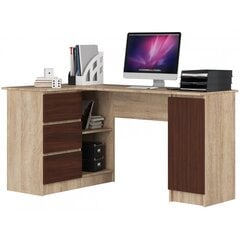 Письменный стол NORE B20, левый вариант, цвета дуба/темно-коричневый цена и информация | Компьютерные, письменные столы | pigu.lt
